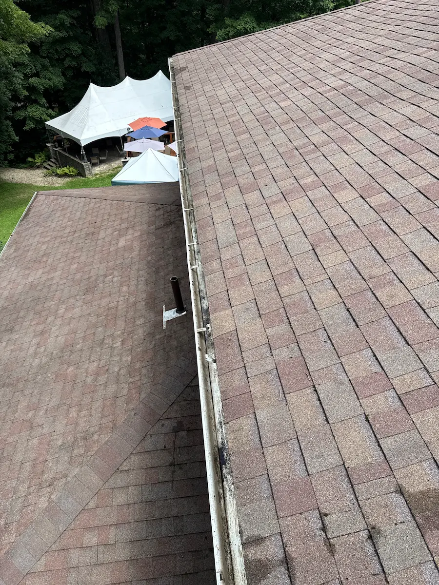 Gutter Cleaning after 1 Gutters cleaned of debris and leaves by Power Clean technician