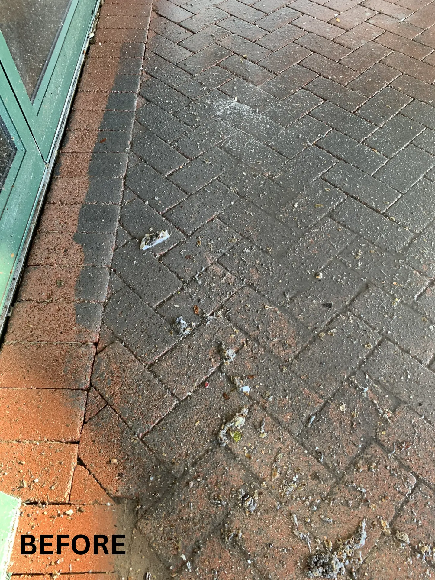 brick-paver-dirty-pressure-washing-before dirty brick pavers before being pressure washed