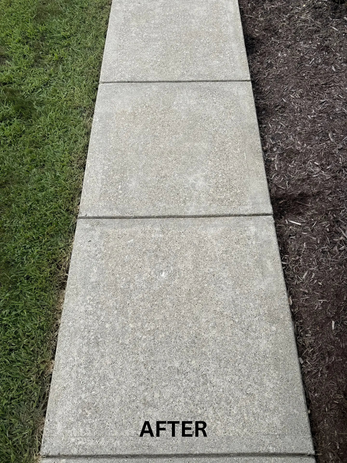 clean concrete sidewalk in Lancaster after being pressure washed by power clean