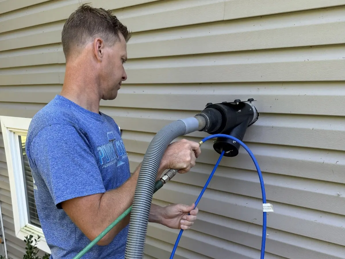 Dryer-Vent-Cleaning-webp Power clean technician performing dryer vent cleaning at a home in Thornville, OH