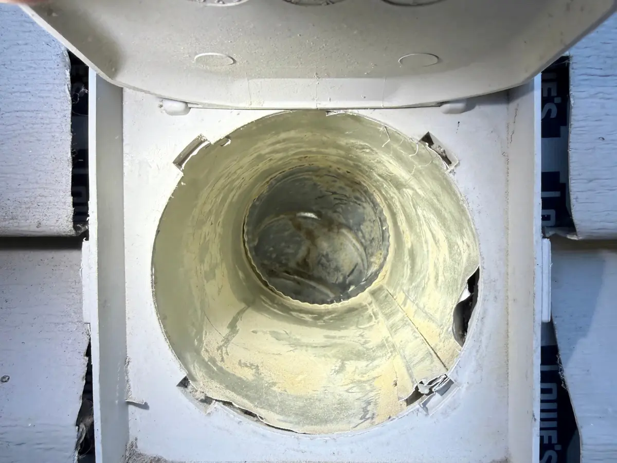 Your paragraph text (1200 x 225 px) (1200 x 900 px) (1) Dryer vent with all visible lint removed after being professionally cleaned by Power Clean