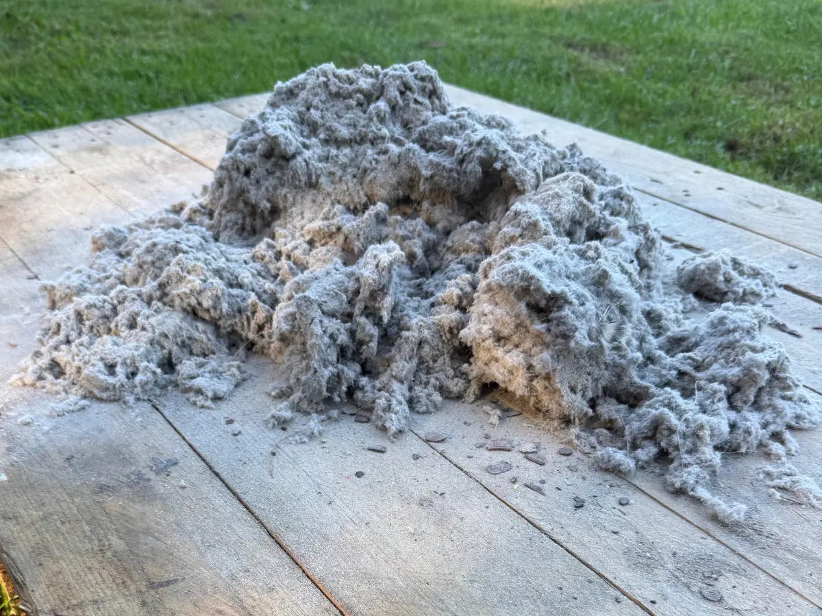 Your paragraph text (1200 x 225 px) (1200 x 900 px) (3) A picture of a big pile of lint that was collected after cleaning the dryer vent at a home in thornville, oh